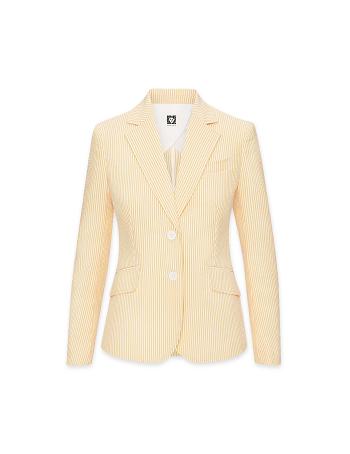 Anne Klein Seersucker Two Button Clearance Blazers Beige | DAUKV71518