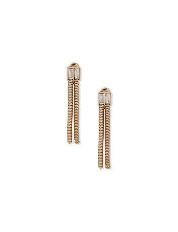 Anne Klein Snake Chain Linear Clip Earrings Snake / Gold | UAUND91436