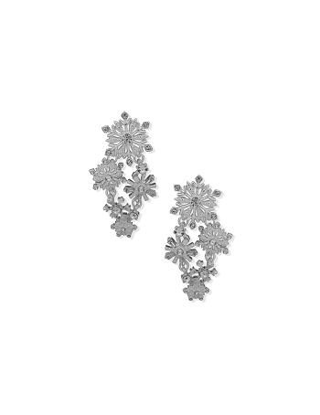 Anne Klein Snowflake Statement Post Drop Pierced Earrings Silver | AAUWC20524