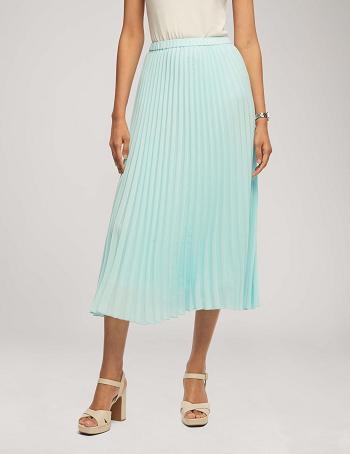 Anne Klein Solid Pull On Pleated Skirt Bottoms Blue | YAUGT82340