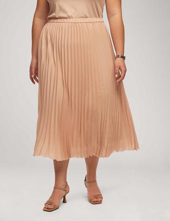 Anne Klein Solid Pull On Pleated Skirt Plus Size Pink | AUCIF41545