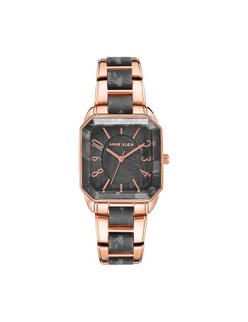 Anne Klein Square Case Resin Link Bracelet Watch Metals Rose / Gold / Grey | LAUTR39818