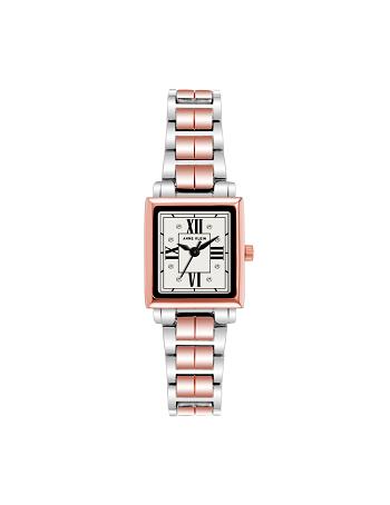 Anne Klein Square Case Two-Tone Bracelet Watch Metals Silver / Rose / Gold | LAUSX73142