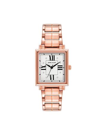 Anne Klein Square Crystal Accented Dial Watch Metals Rose / Gold | AAUDF41132