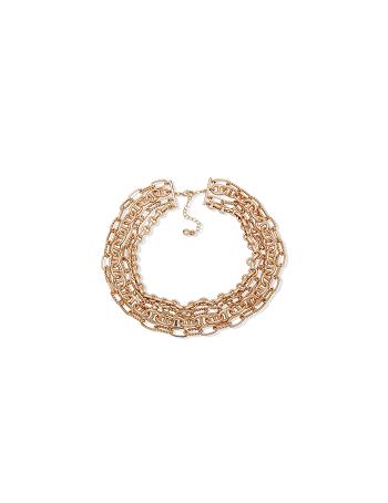 Anne Klein Statement Multirow Chain Necklace Gold | UAUND57287