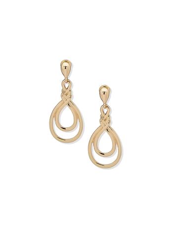 Anne Klein Tear Drop Clip Earrings Gold | TAUPQ75422