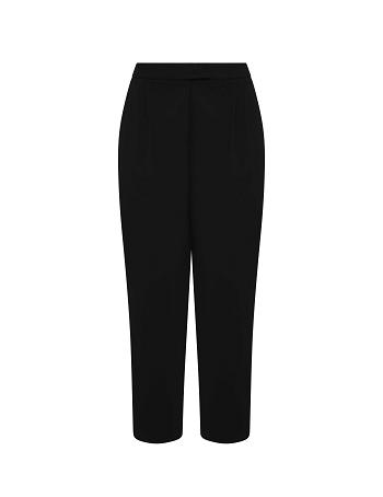 Anne Klein Twill Ridge High Rise Pleated Pant-Clearance Plus Size Black | GAUUC42464