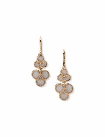 Anne Klein White Flower Drop Earrings Gold / White / Flower | AUZPD70206