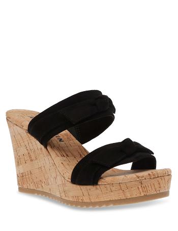 Anne Klein Wiona Wedges Black | QAUWA93297