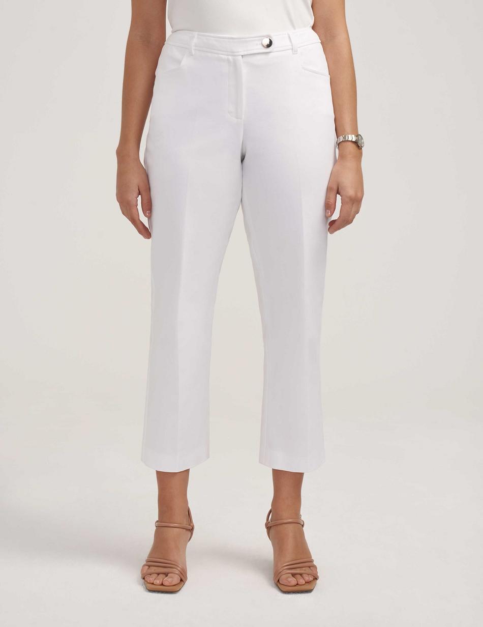 Anne Klein Anne Contour Stretch Bowie Pant Petite White | AUXBR80839