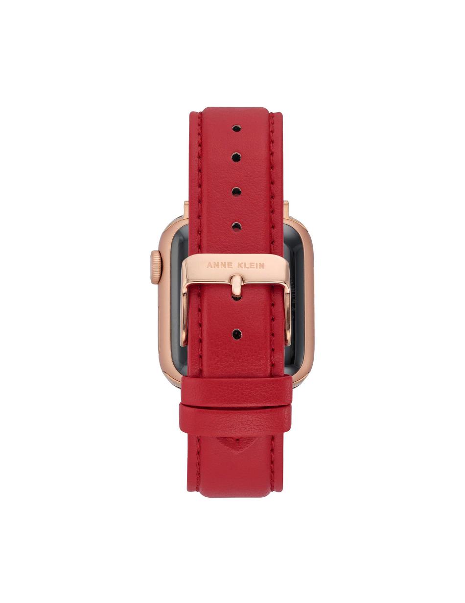 Anne Klein Apple Peel Leather Band for Apple Watch® Considered Red / Rose / Gold | SAUNY75562