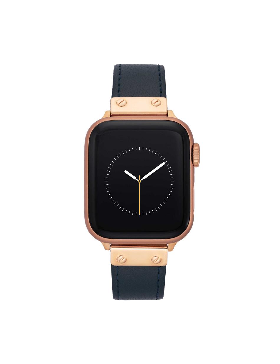 Anne Klein Band for Apple Watch® Leather Navy / Rose / Gold | SAUVO73672