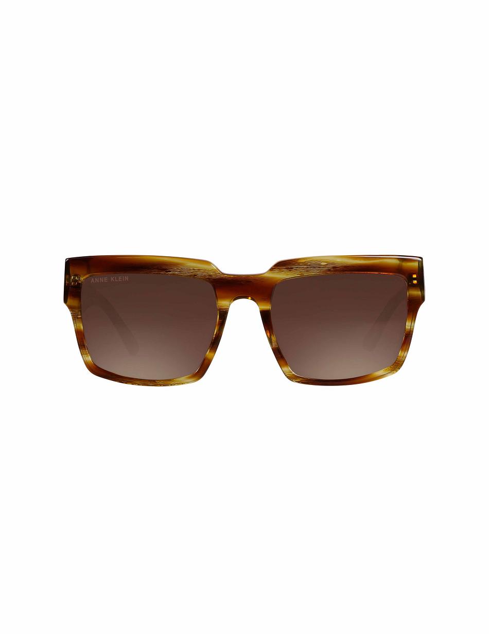 Anne Klein Blonde Horn Oversized Sunglasses Square brown | BAUSD91439