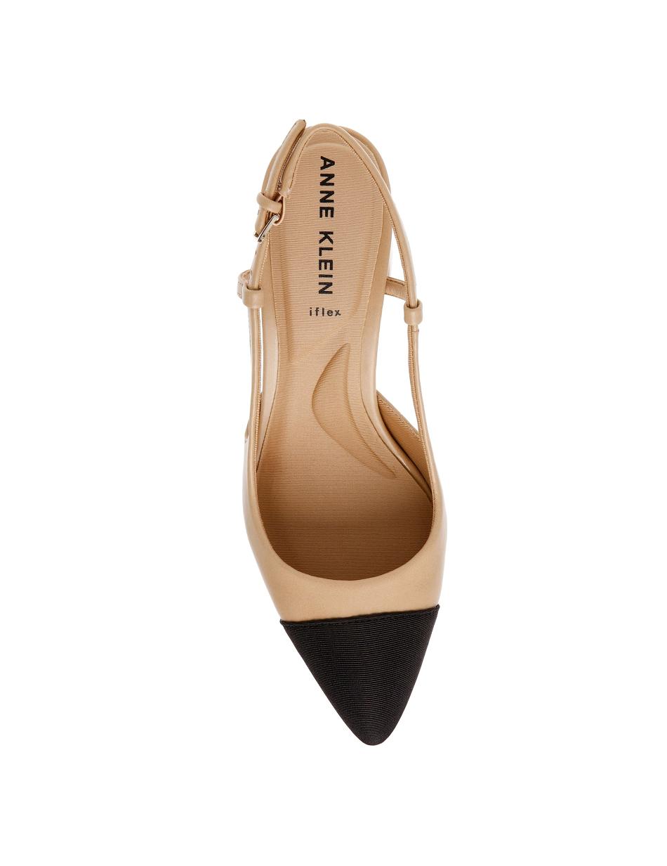 Anne Klein Brinlee Sling Back Pump Heels Beige / Black | BAUSD32159