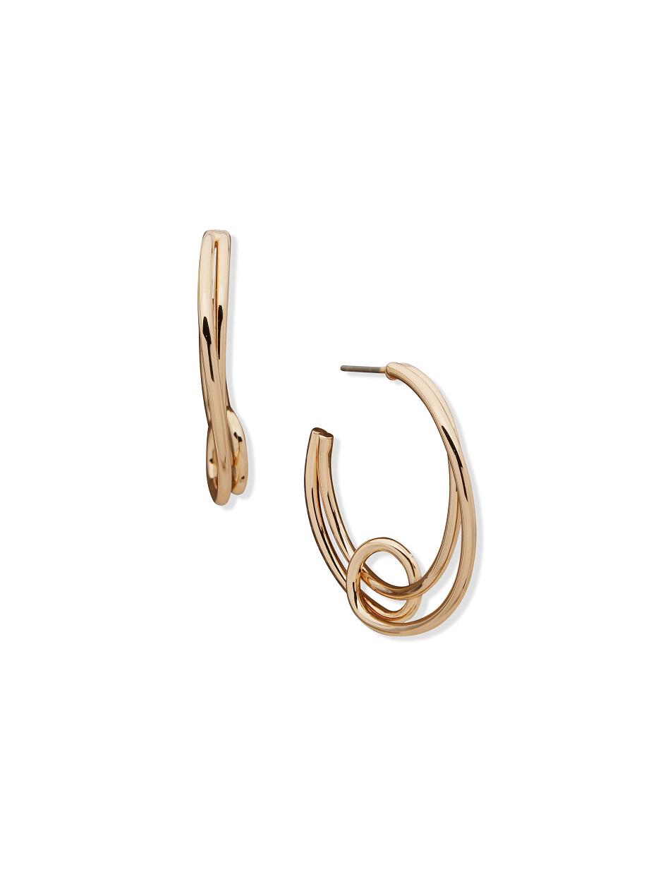 Anne Klein C Hoop Pierced Earrings Gold | YAUGT16054