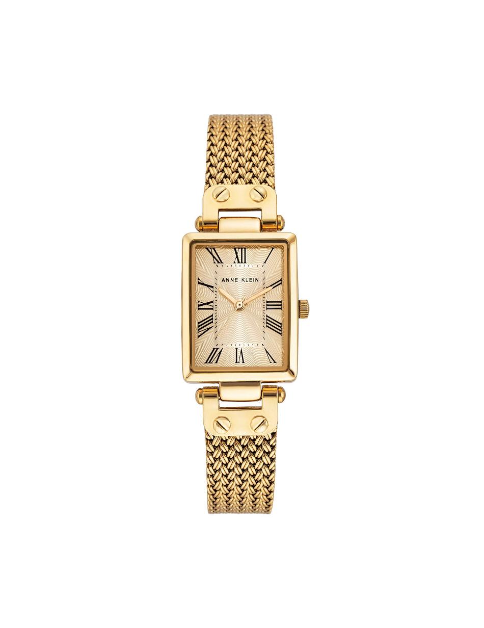 Anne Klein Case Mesh Bracelet Watch Rectangular Gold | QAUWA50319