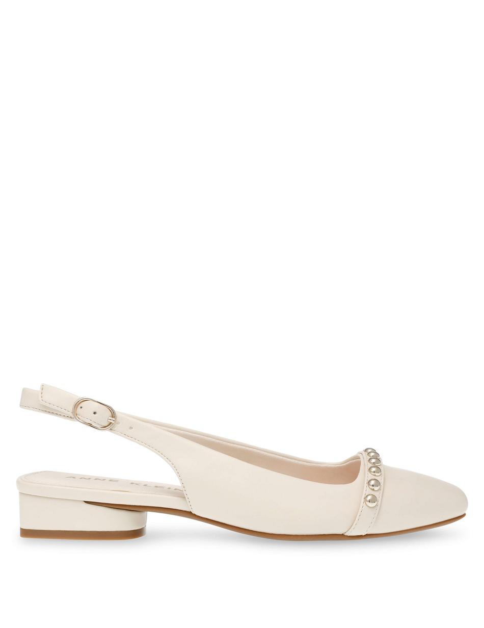 Anne Klein Cena Sling Back Flats White | BAUSD58442