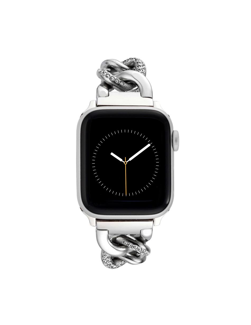 Anne Klein Chain Link Bracelet Band with Premium Crystals Apple Watch Accessories Silver | AUCIF53888