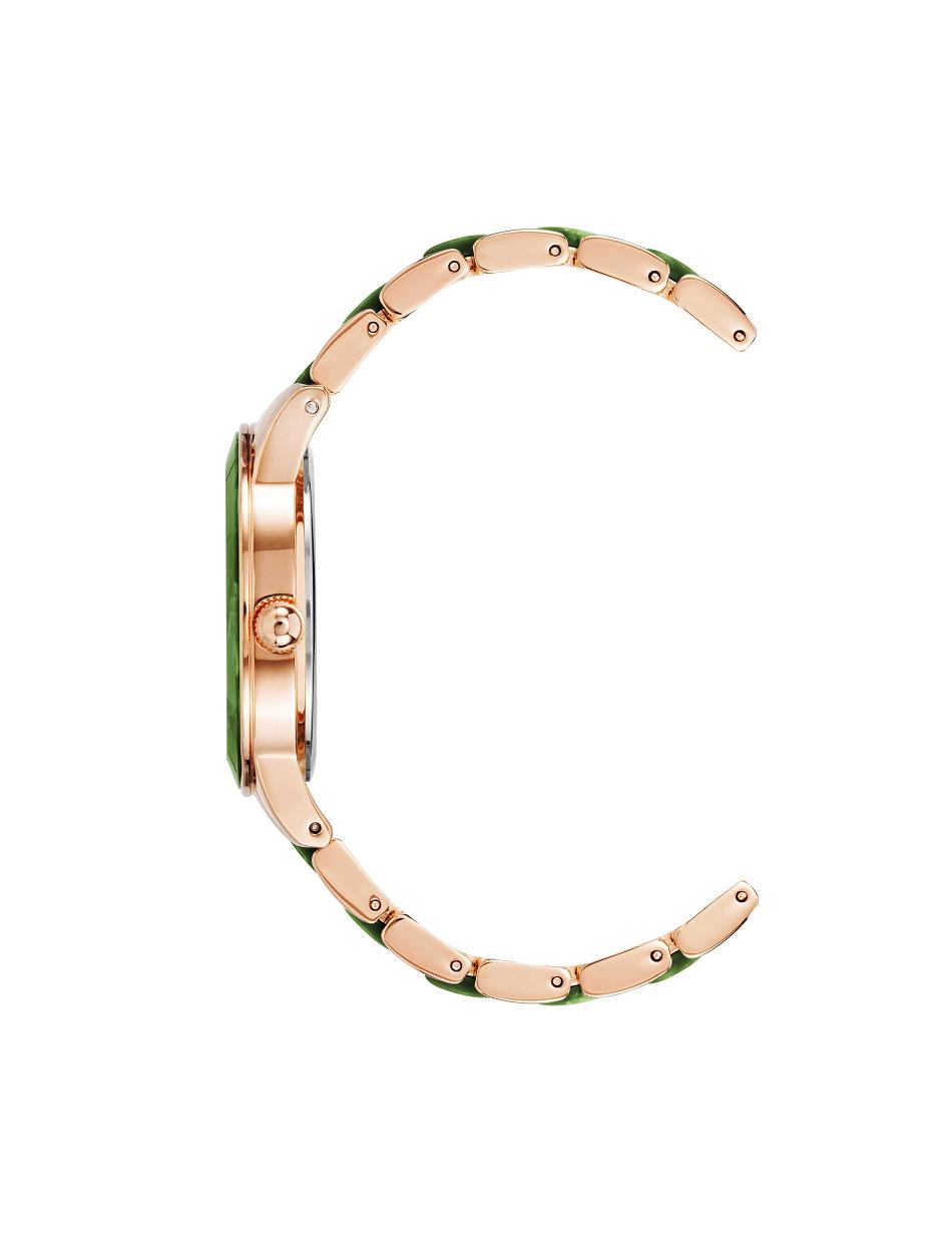 Anne Klein Considered Solar Powered Resin Watch Metals Green / Rose / Gold | BAUSO48479