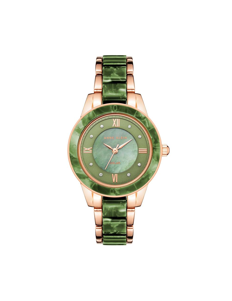 Anne Klein Considered Solar Powered Resin Watch Metals Green / Rose / Gold | BAUSO48479