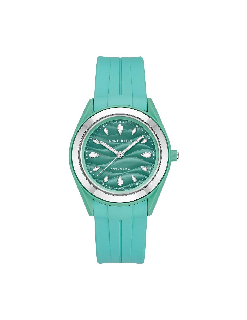 Anne Klein Considered Solar Recycled Strap Ocean Plastic Watches Green / Silver | AUNZX75540