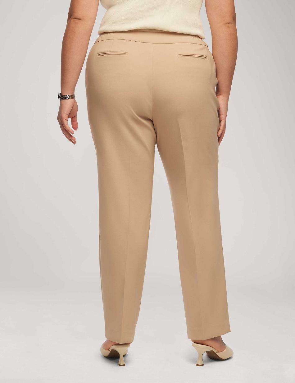 Anne Klein Contour Stretch Bowie Pant Plus Size Beige | TAUWZ61839