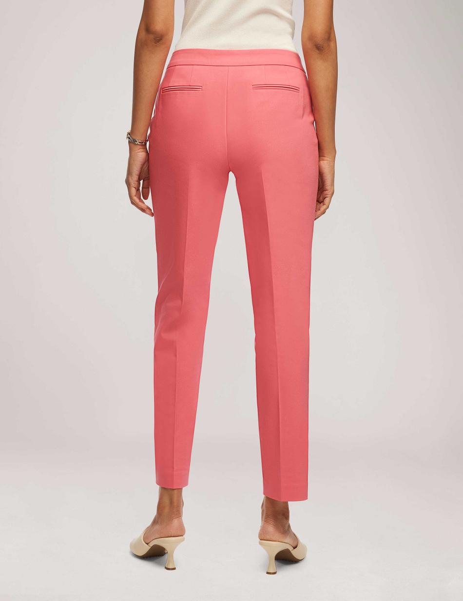 Anne Klein Cotton Double Weave Bowie Pant Bottoms Pink | DAUVO84890