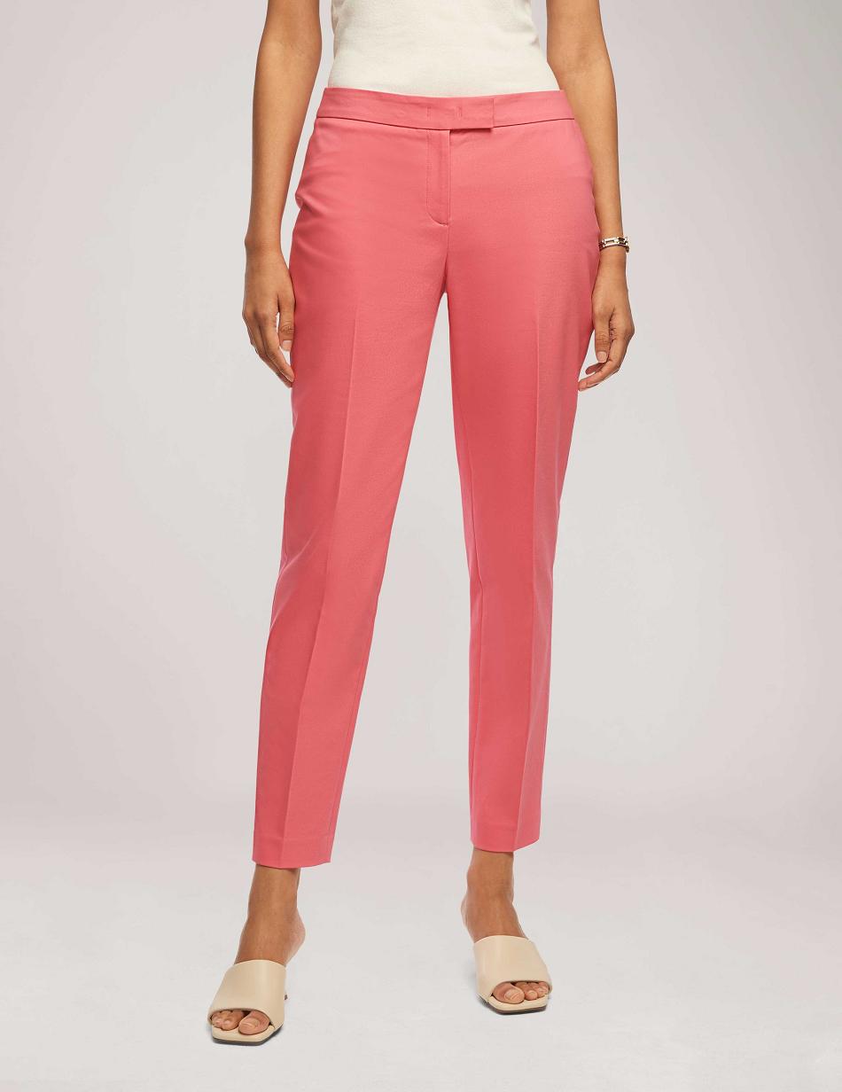 Anne Klein Cotton Double Weave Bowie Pant Bottoms Pink | DAUVO84890