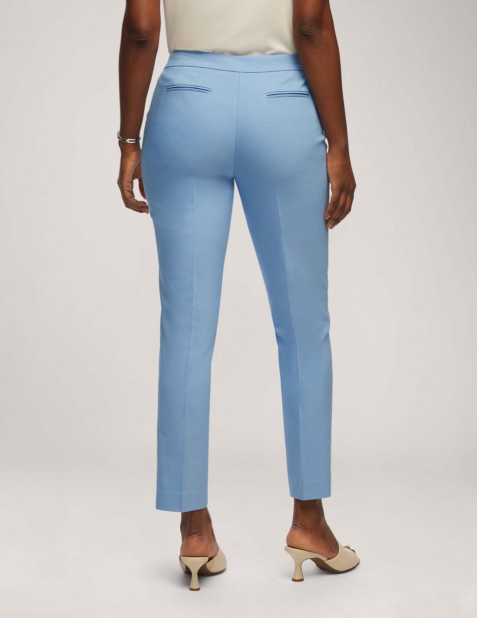 Anne Klein Cotton Double Weave Bowie Pant Bottoms Blue | GAUEC89339