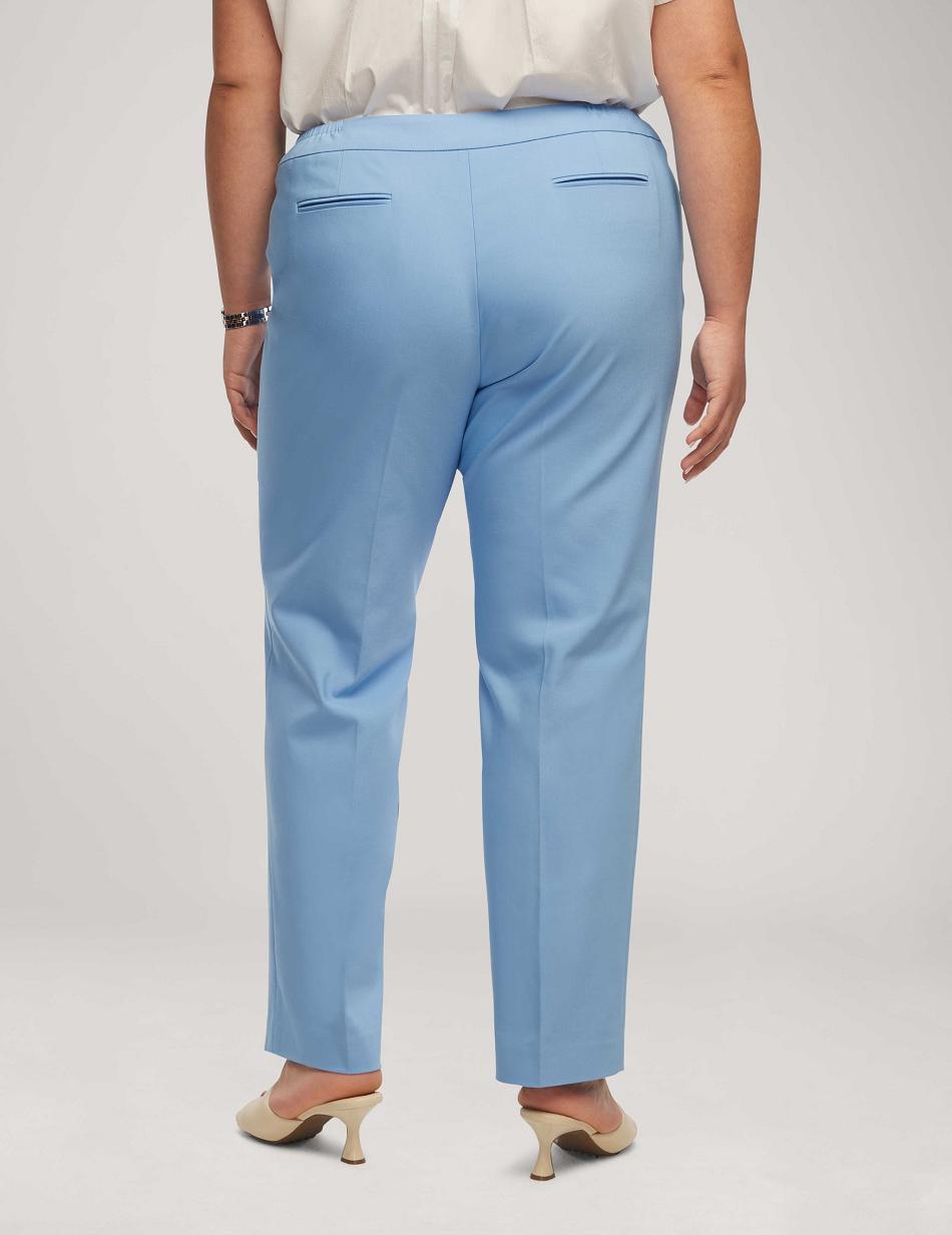 Anne Klein Cotton Double Weave Bowie Pant Plus Size Blue | ZAUNQ95136