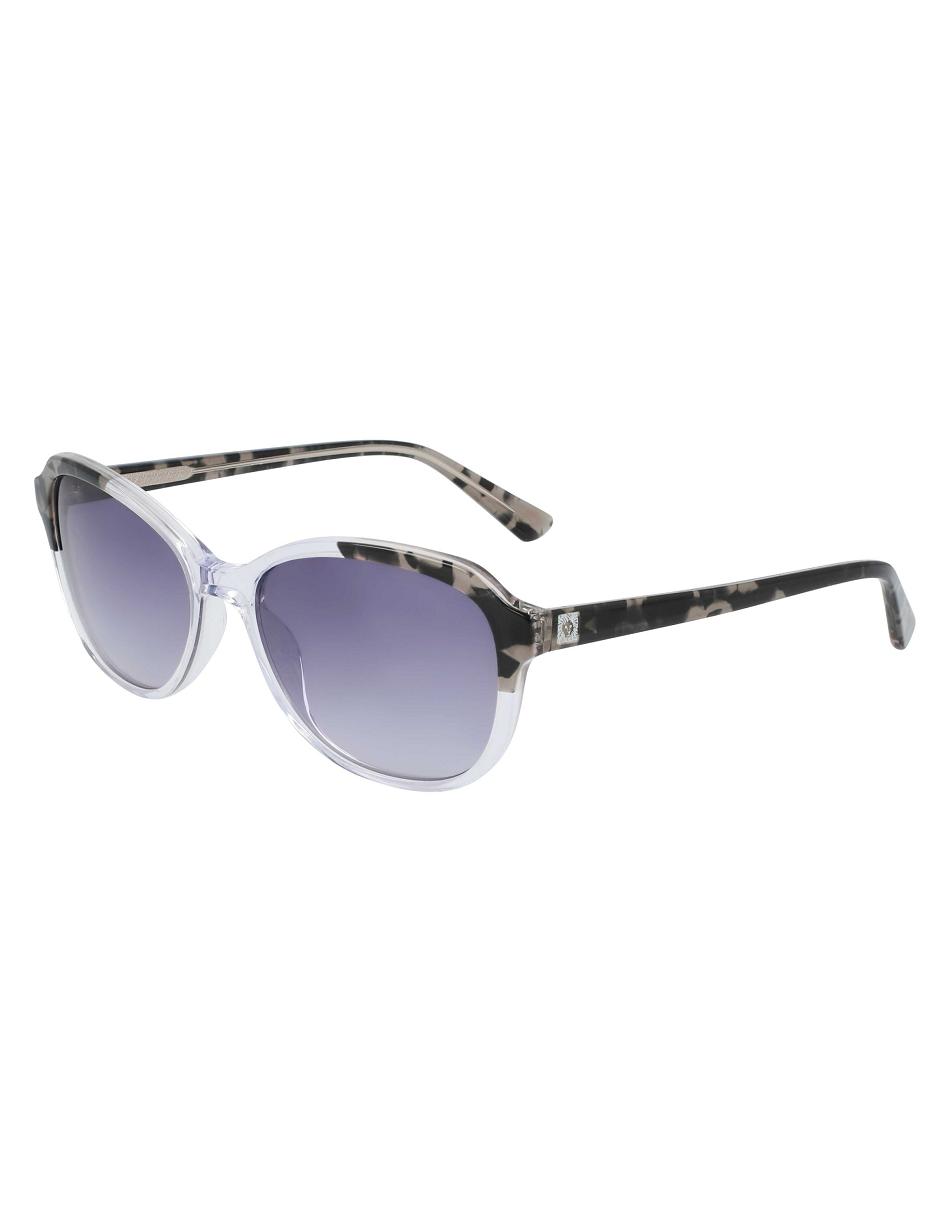 Anne Klein Crystal Oval Sunglasses Round Grey | DAUVO47823