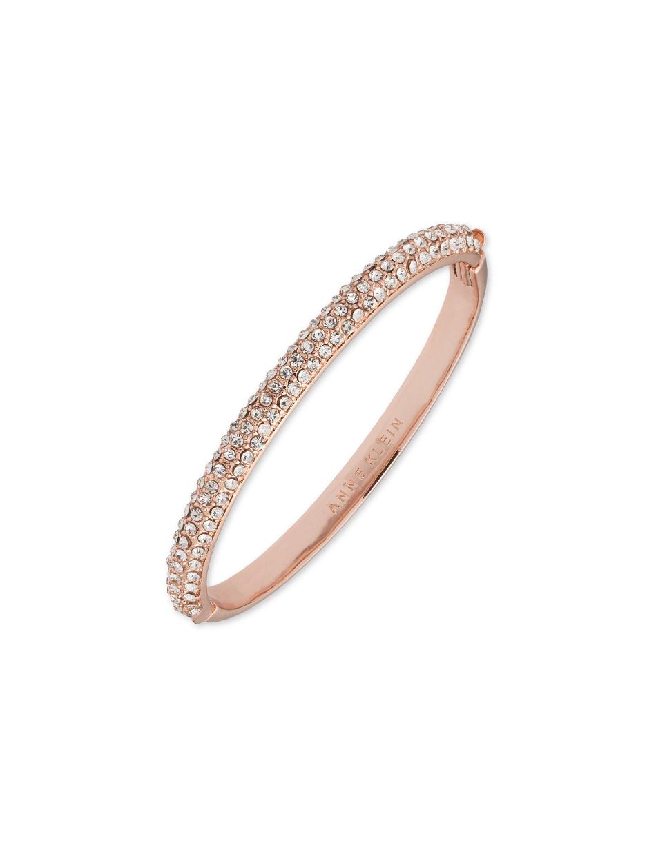 Anne Klein Crystal Pave Bangle Bracelet Rose / Gold | AUJKU68355