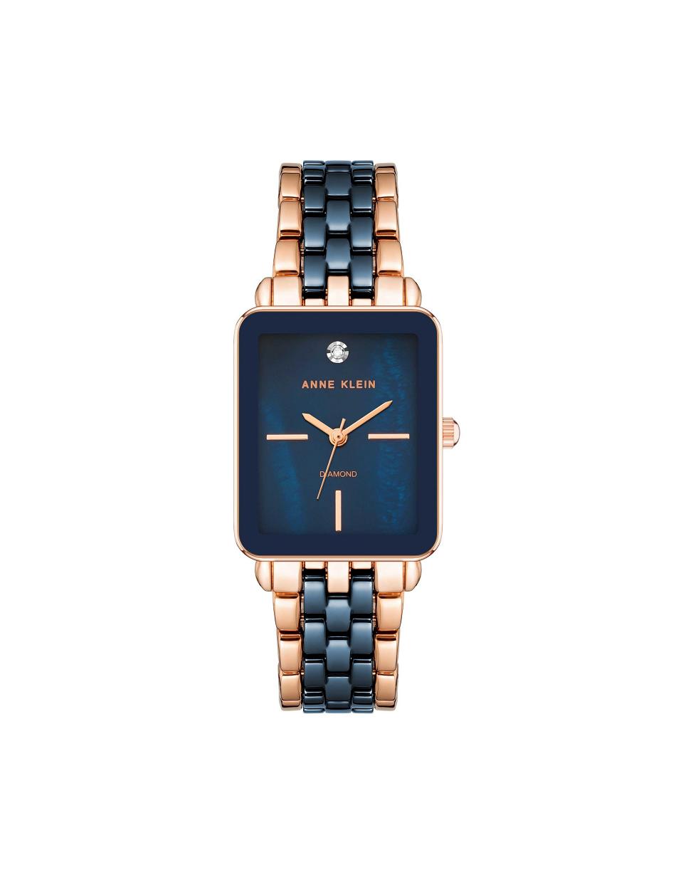 Anne Klein Diamond Dial Watch Ceramics Navy / Rose / Gold | UAUND96704