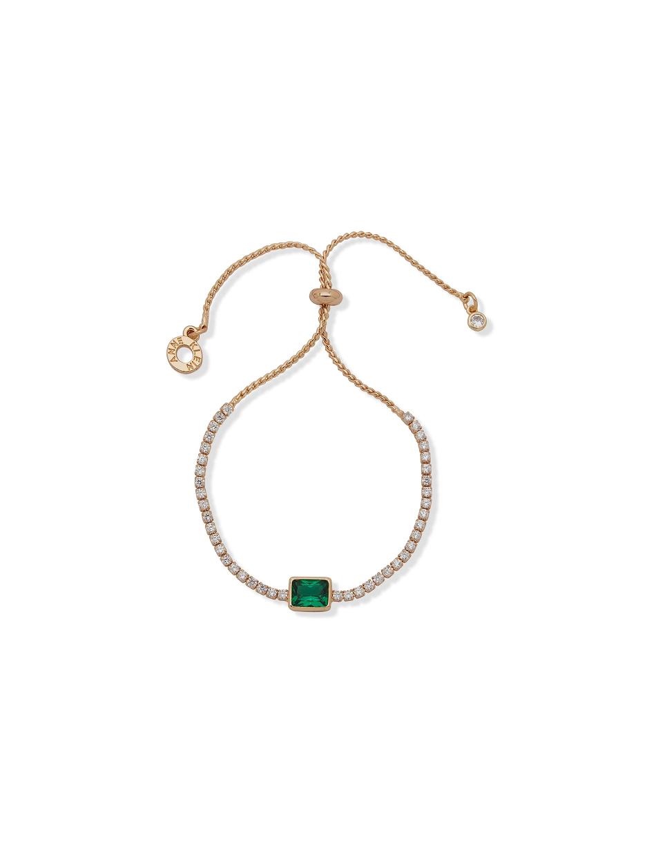 Anne Klein Emerald Slider Bracelet Turquoise / Gold | AUJVR64674