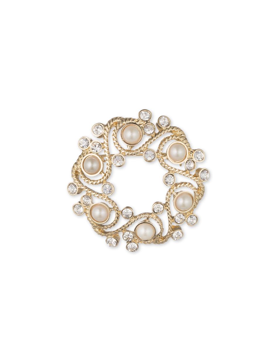 Anne Klein Faux Pearl Wreath Brooch Brooches Gold | AUDFL79649