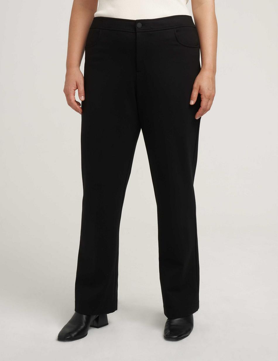 Anne Klein Flare Leg Compression Pant Plus Size Black | TAUPQ55071