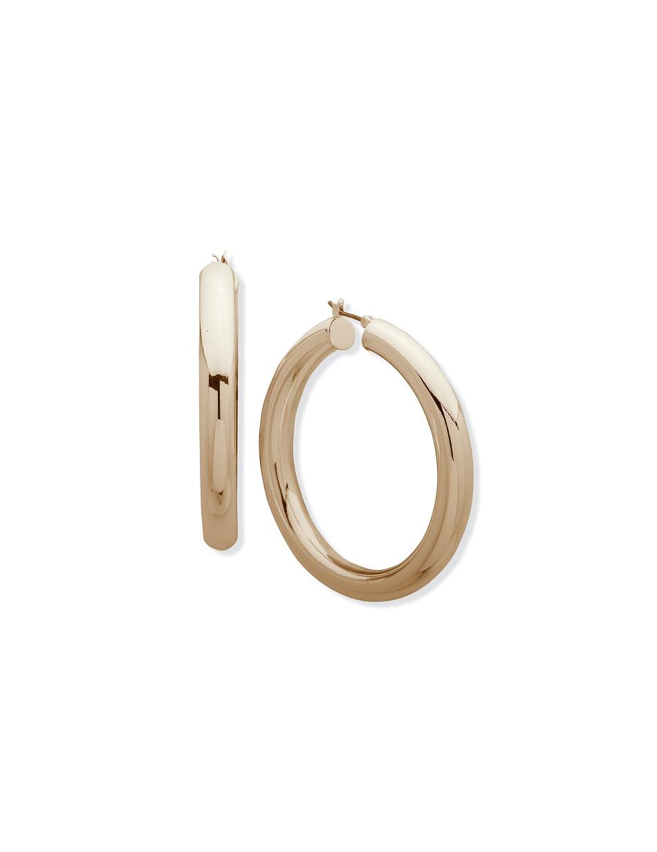 Anne Klein Gold-Tone Tubular Hoop Pierced Earrings Gold | BAUSO95566