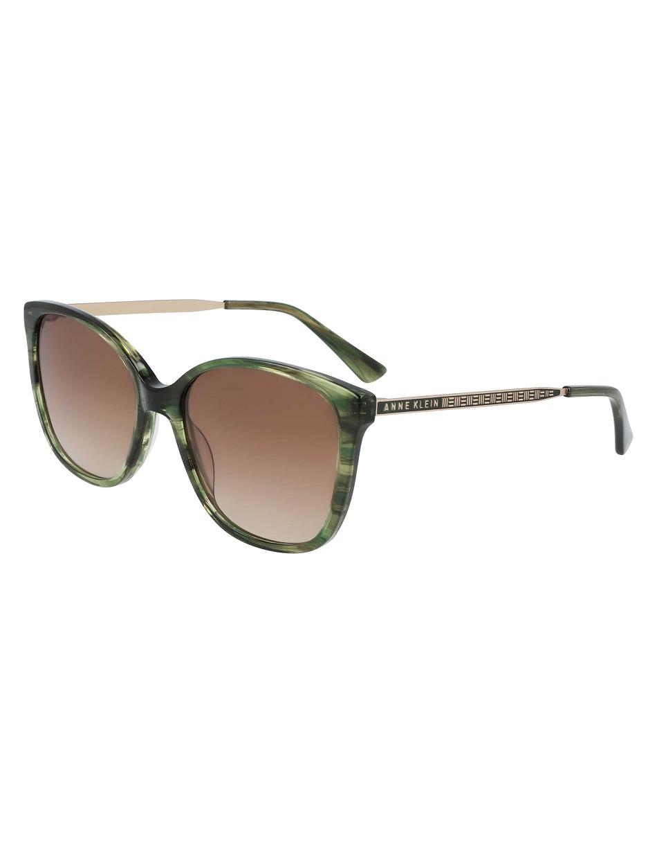 Anne Klein Horn Classic Square Sunglasses Oversized Olive | AAUWC59200