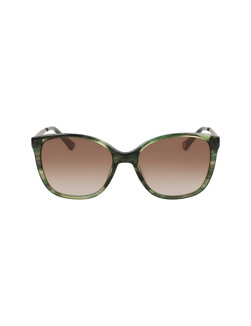 Anne Klein Horn Classic Square Sunglasses Oversized Olive | AAUWC59200