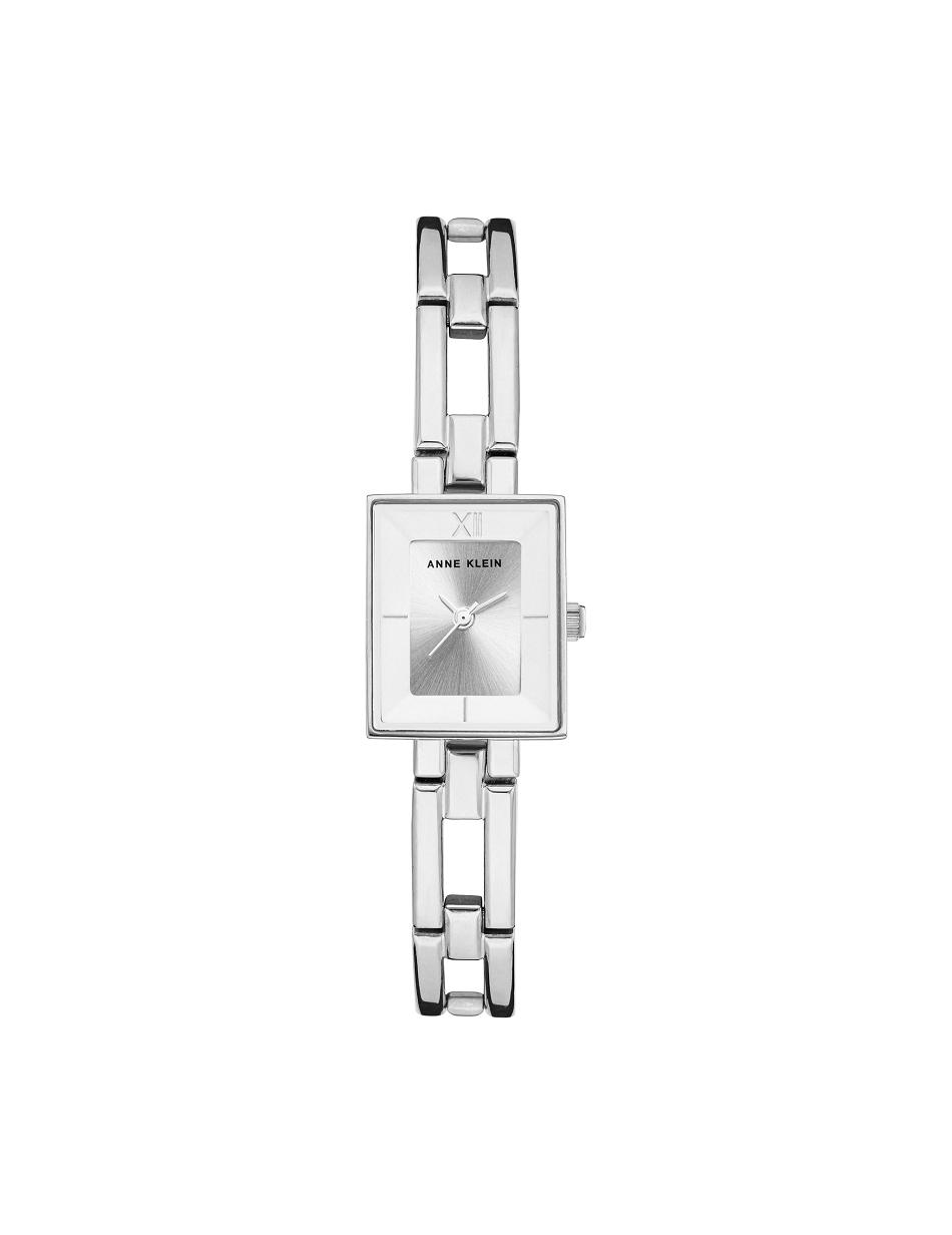 Anne Klein Iconic Case Bangle Watch Rectangular Silver | AUQCS11886