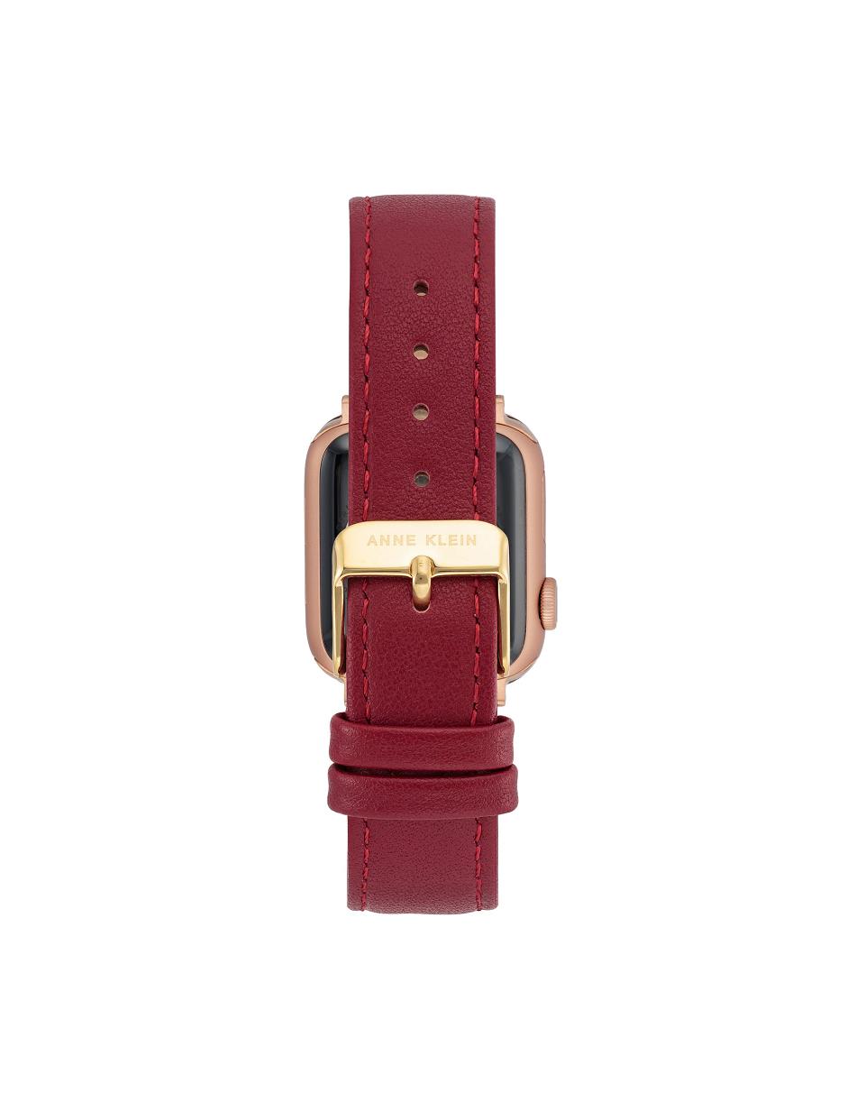 Anne Klein Leather Band Apple Watch Accessories Red / Gold | DAUVO63869