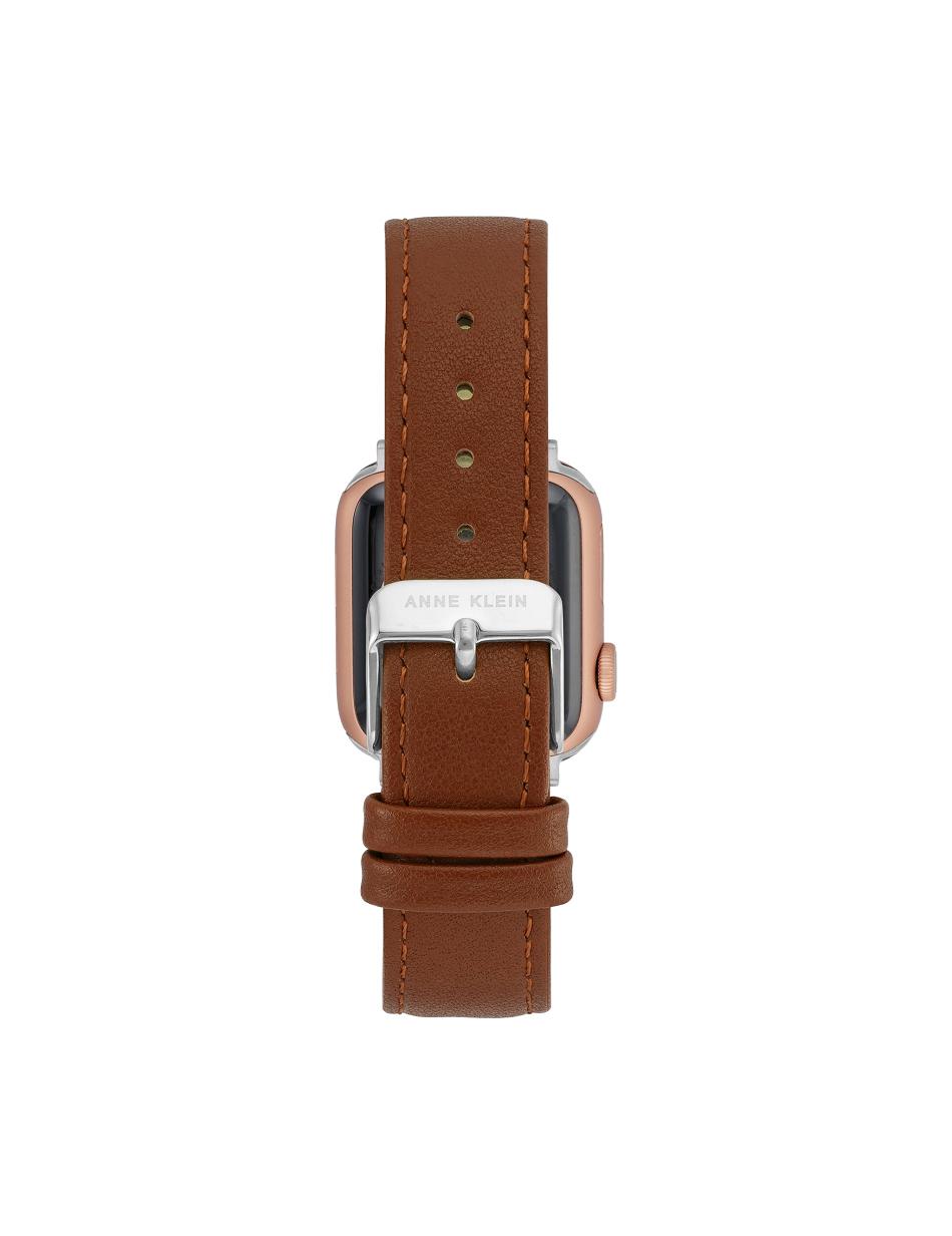 Anne Klein Leather Band Apple Watch Accessories Brown / Silver | EAUVG24502