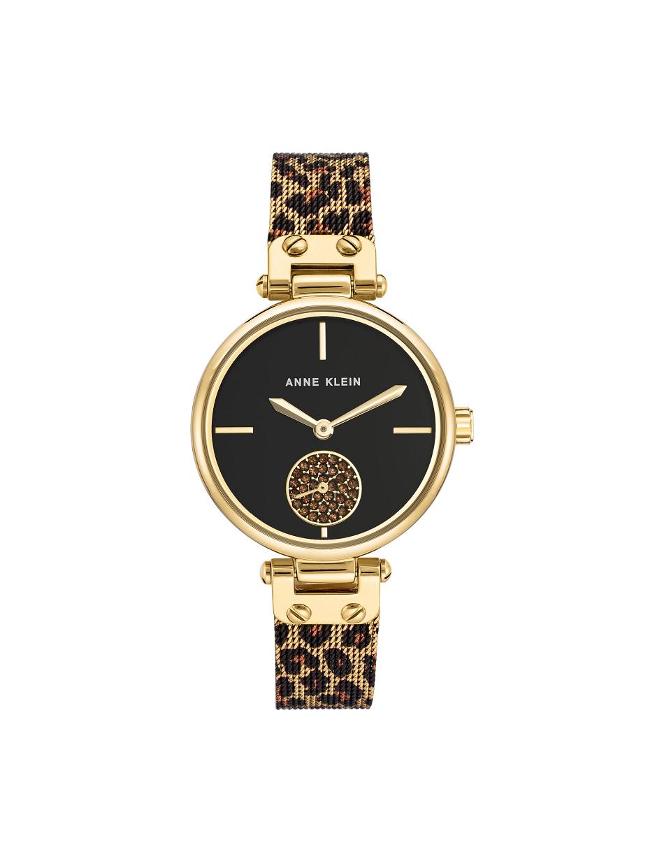 Anne Klein Leopard Mesh Band Watch Metals Gold / Leopard | AUEAH90631