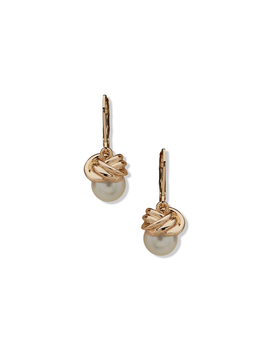 Anne Klein Levback Pearl Drop Earrings Gold | XAUBH92549