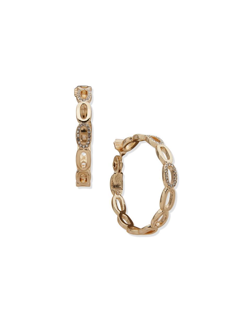 Anne Klein Link Hoop 43mm Hoop Clip Earrings Gold | AUDYB96961