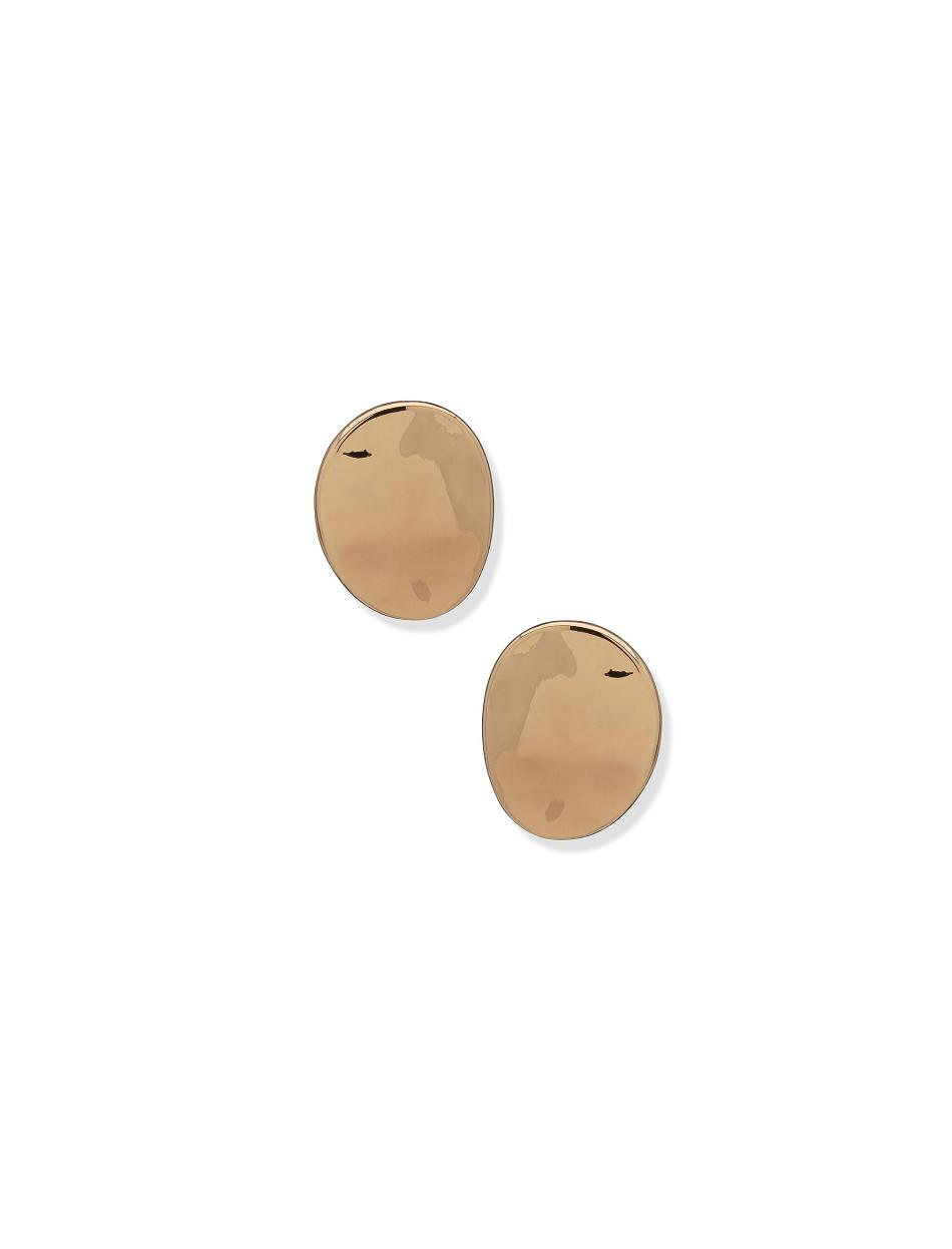 Anne Klein Liquid Metal Button Pierced Earrings Gold | AUQCS30220