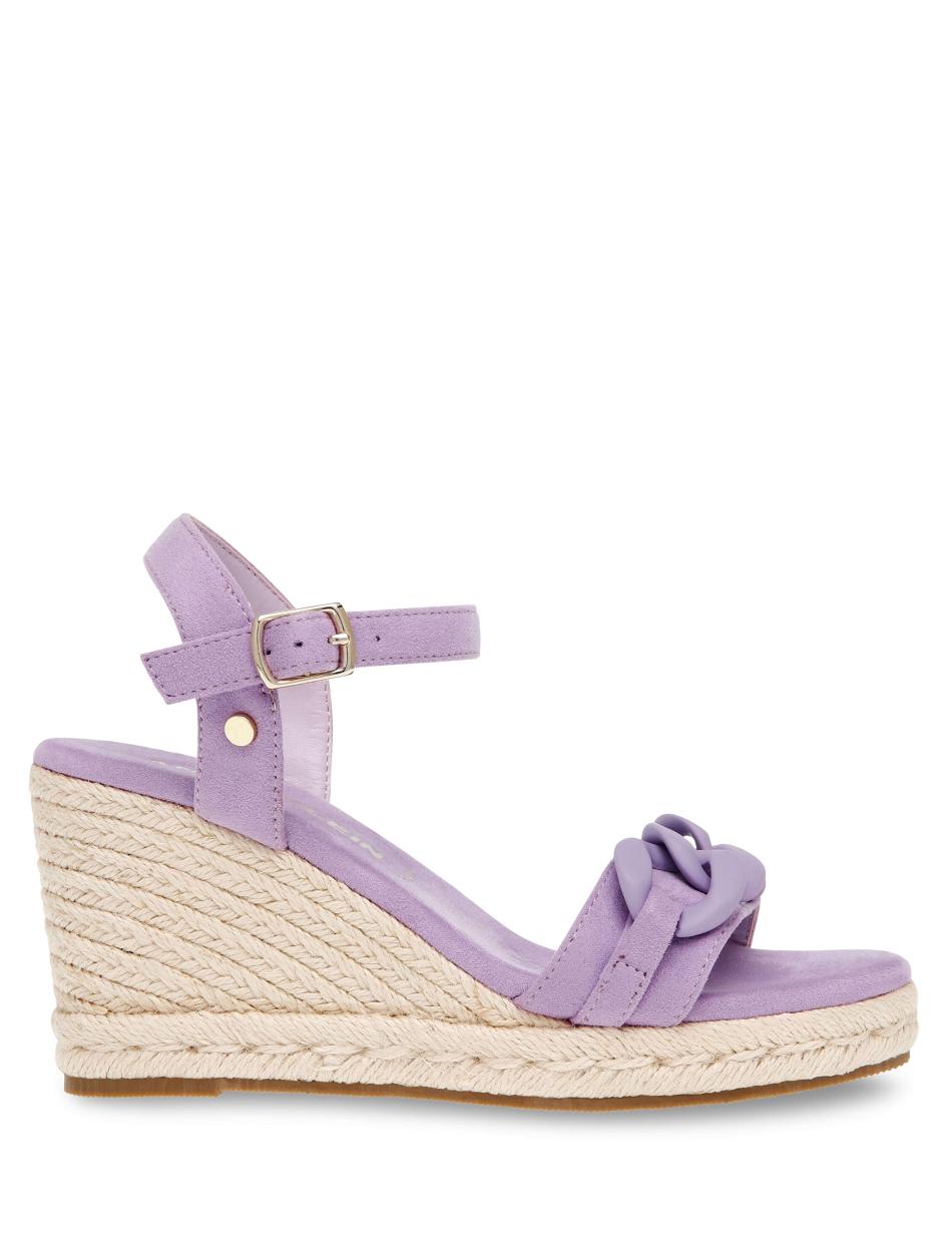 Anne Klein Melluso Dress Wedges Sandals Purple | AUXMI59198