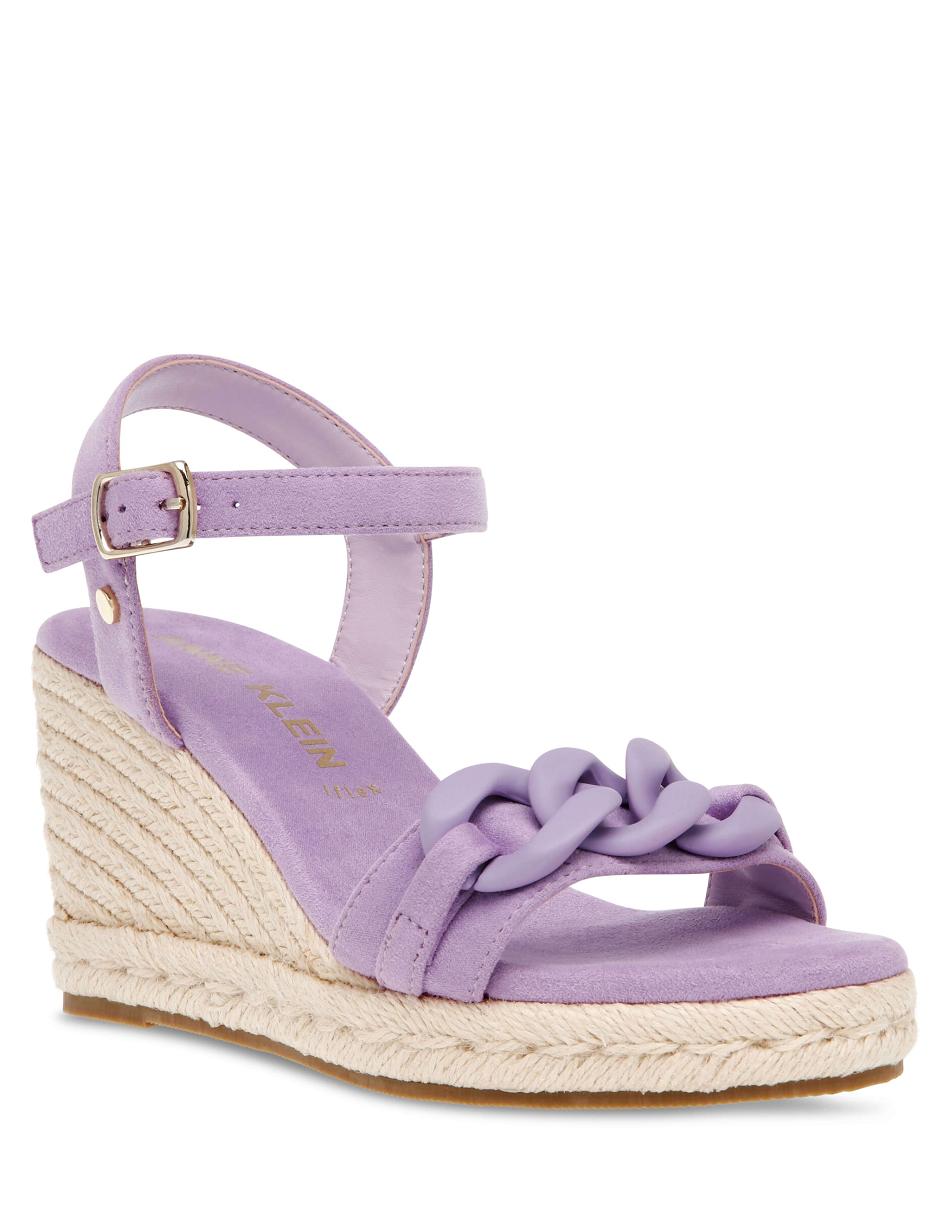 Anne Klein Melluso Dress Wedges Sandals Purple | AUXMI59198