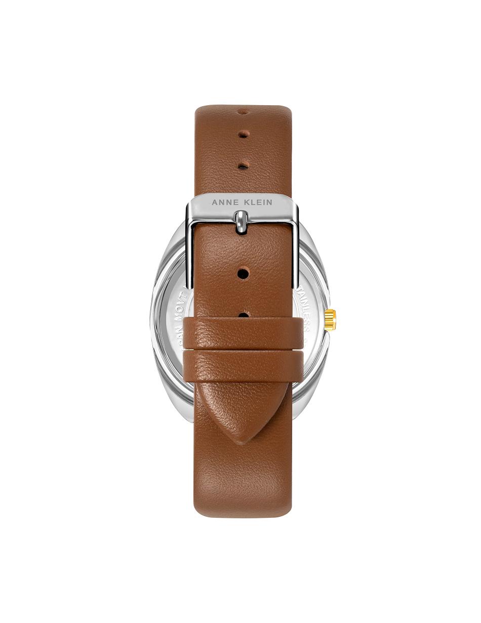 Anne Klein Modern Strap Watch Leather Gold / Silver / Brown | AUJKU84533