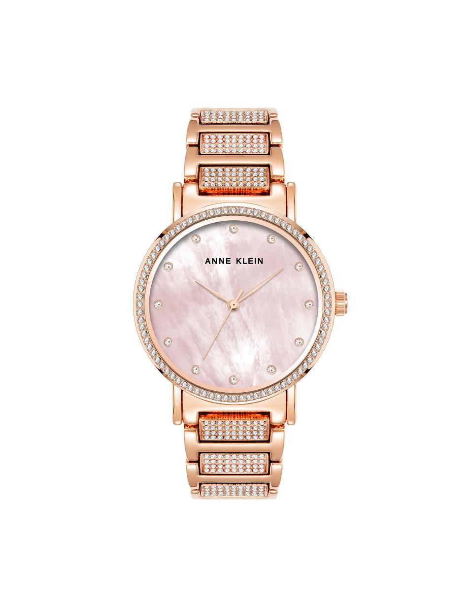 Anne Klein Mother of Pearl Crystal Accented Bracelet Watch Metals Rose / Gold | YAUGT58520